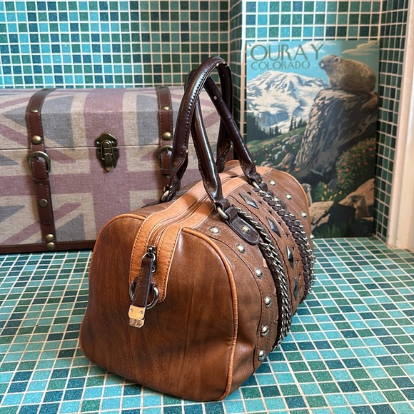 Charming Charlie Brown Studded Decor Handbag 👜 - Picture 2 of 12